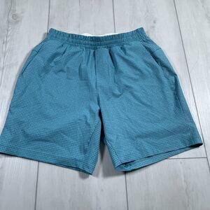 Lululemon Men's Small Channel Cross Swim Shorts Blue 7" Mesh Liner Surf Beach